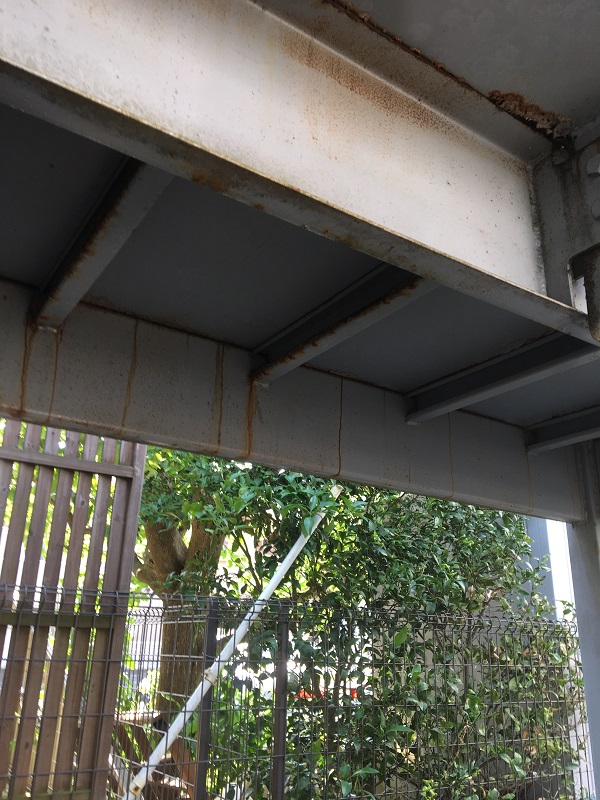 静岡県富士宮市　屋根塗装　外壁塗装　付帯部塗装　鉄骨階段　事前調査